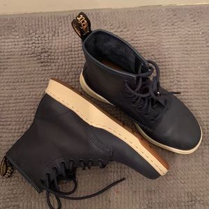 NWOT Blue Leather Doc Martens Platform Boot